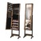 Space-Saving Mirror Jewelry Cabinet Large Storage with Hooks and Shelves for Cosmetics, Rings and Necklaces